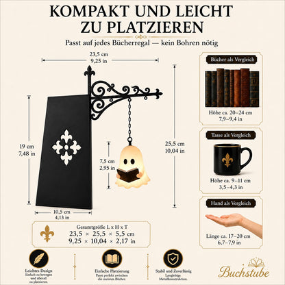 Lesender Geist – Buchstube Bookshelf Lamp
